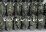 CBD212 15.5 inches 10*20mm rondelle green brecciated jasper beads