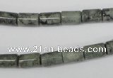 CBD216 15.5 inches 6*9.5mm column green brecciated jasper beads