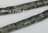 CBD217 15.5 inches 8*8mm column green brecciated jasper beads