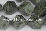 CBD219 15.5 inches 12*12mm cube green brecciated jasper beads