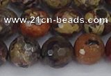 CBD372 15.5 inches 12mm faceted round brecciated jasper beads
