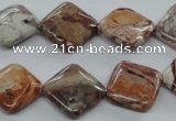 CBD53 15.5 inches 16*16mm diamond brecciated jasper gemstone beads