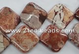 CBD54 15.5 inches 20*20mm diamond brecciated jasper gemstone beads