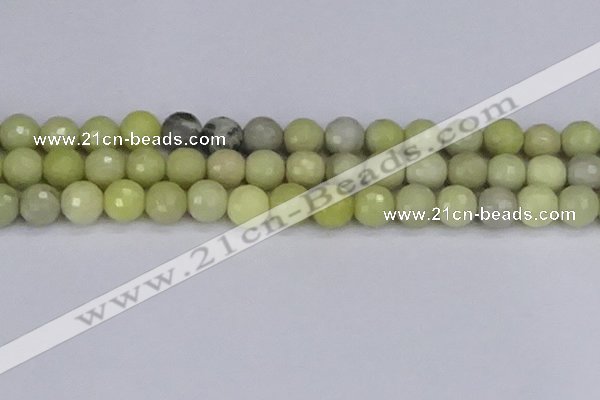 CBJ214 15.5 inches 12mm faceted round Australia butter jade beads