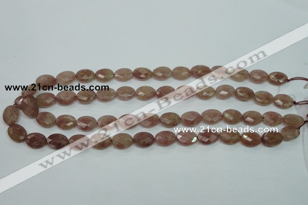 CBQ252 15.5 inches 10*14mm faceted oval strawberry quartz beads