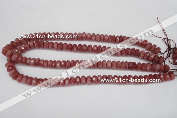 CBQ265 15.5 inches 5*10mm faceted rondelle strawberry quartz beads