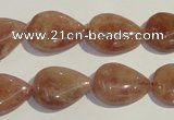 CBQ27 15.5 inches 13*18mm flat teardrop strawberry quartz beads