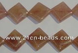 CBQ32 15.5 inches 12*12mm diamond strawberry quartz beads wholesale