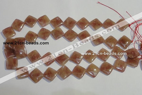 CBQ33 15.5 inches 16*16mm diamond strawberry quartz beads wholesale