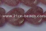 CBQ471 15.5 inches 16mm faceted heart strawberry quartz beads