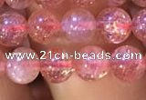 CBQ559 15.5 inches 6mm round golden strawberry quartz beads