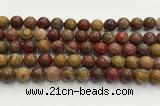 CBQ742 15.5 inches 10mm round red moss agate gemstone beads wholesale