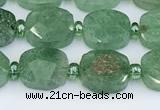 CBQ752 15.5 inches 8*10mm faceted rectangle green strawberry quartz beads