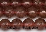 CBQ771 15 inches 6mm round strawberry quartz beads