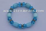 CBR15 5pcs imitation Swarovski crystal & cat eye beads stretchy bracelet