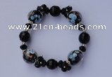 CBR23 5pcs imitation Swarovski crystal & lampwork glass beads bracelet