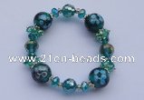 CBR24 5pcs imitation Swarovski crystal & lampwork glass beads bracelet