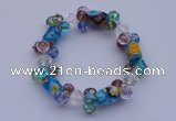 CBR39 5pcs imitation Swarovski crystal & lampwork glass beads bracelet