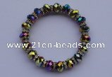 CBR50 5pcs 7 inches faceted rondelle AB color crystal beads bracelet