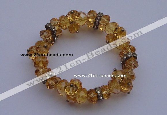 CBR52 5pcs 7 inches imitation Swarovski crystal beads stretchy bracelet