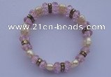 CBR57 5pcs imitation Swarovski crystal & threaded pearl beads bracelet