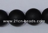 CBS08 15.5 inches 18mm round black stone beads wholesale