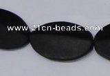 CBS12 15.5 inches 18*25mm oval black stone beads wholesale