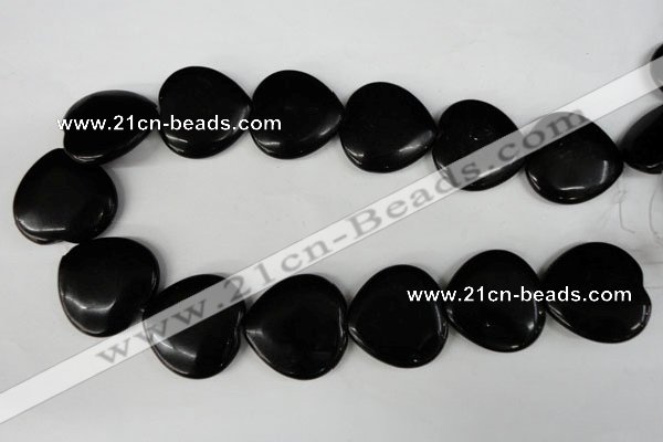 CBS236 15.5 inches 30*30mm heart blackstone beads wholesale