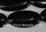 CBS255 15.5 inches 18*40mm oval blackstone beads wholesale