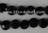 CBS292 15.5 inches 10mm faceted coin blackstone beads wholesale