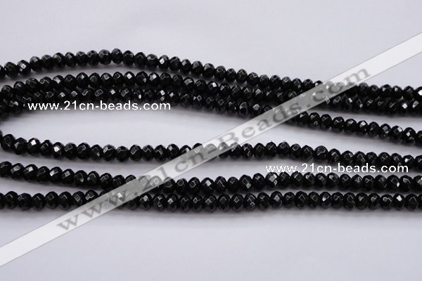 CBS508 15.5 inches 4*6mm faceted rondelle A grade black spinel beads