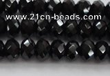 CBS515 15.5 inches 5*7mm faceted rondelle AA grade black spinel beads