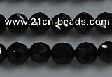 CBS525 15.5 inches 6mm faceted round natural black spinel beads