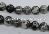CBW02 15.5 inches 8mm round black & white jasper gemstone beads