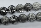 CBW03 15.5 inches 12mm round black & white jasper gemstone beads