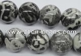 CBW04 15.5 inches 16mm round black & white jasper gemstone beads