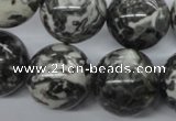 CBW05 15.5 inches 20mm round black & white jasper gemstone beads