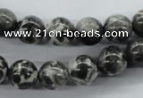 CBW06 15.5 inches 10mm round black & white jasper gemstone beads