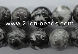CBW07 15.5 inches 14mm round black & white jasper gemstone beads