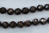 CBZ103 15.5 inches 6mm faceted round bronzite gemstone beads