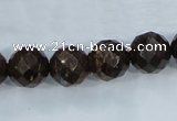 CBZ107 15.5 inches 14mm faceted round bronzite gemstone beads