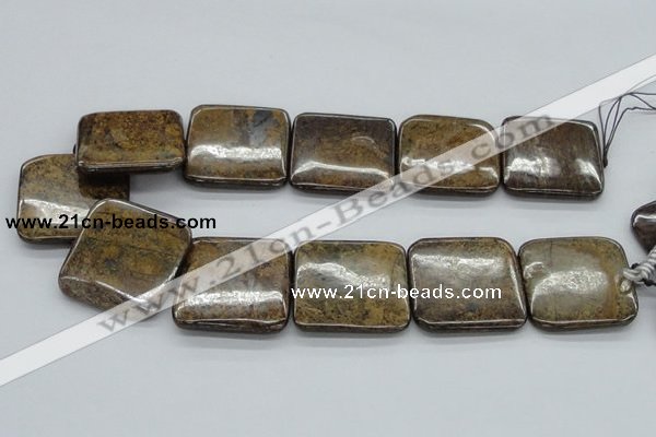 CBZ11 15.5 inches 35*35mm square bronzite gemstone beads wholesale