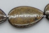 CBZ15 15.5 inches 30*40mm flat teardrop bronzite gemstone beads