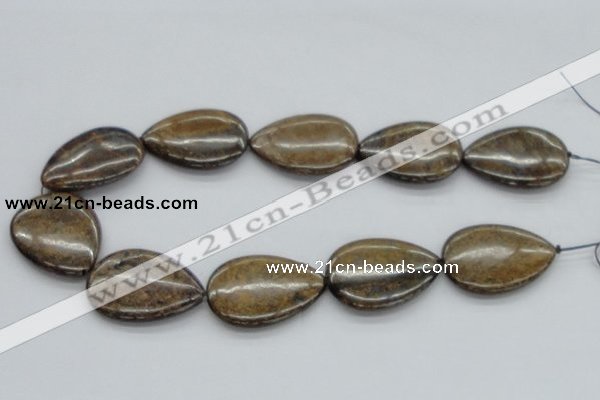 CBZ15 15.5 inches 30*40mm flat teardrop bronzite gemstone beads