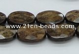 CBZ18 15.5 inches 15*20mm faceted oval bronzite gemstone beads