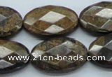 CBZ19 15.5 inches 20*30mm faceted oval bronzite gemstone beads