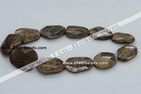 CBZ20 15.5 inches 30*35mm faceted freeform bronzite gemstone beads