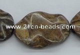 CBZ21 15.5 inches 25*35mm lotus leaf form bronzite gemstone beads