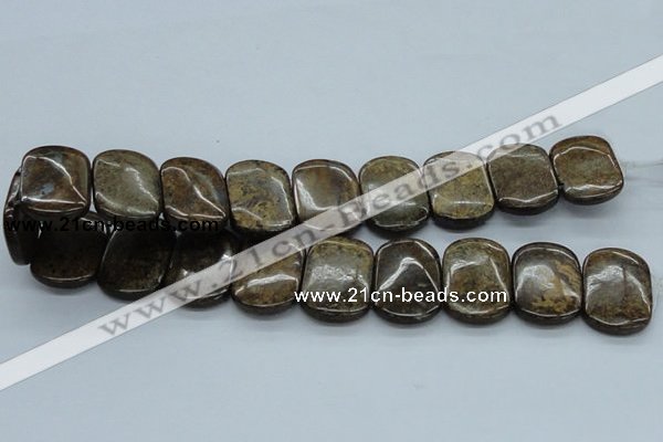 CBZ22 15.5 inches 20*30mm rectangle double drilled bronzite beads