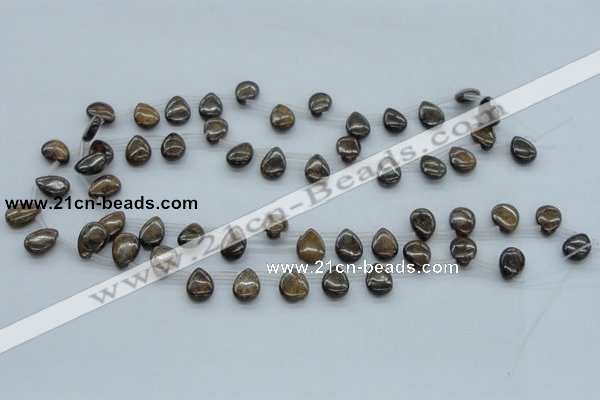 CBZ23 15.5 inches 10*15mm flat teardrop bronzite gemstone beads